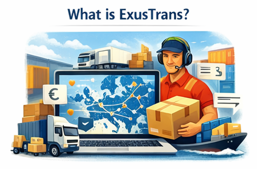 Mercato digitale della logistica del trasporto merci che collega i trasportatori e gli ordini di trasporto in tutta Europa